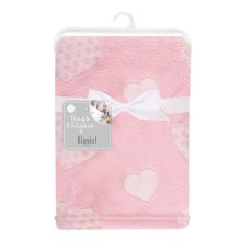 FS954: Supersoft Heart Fleece Baby Blanket